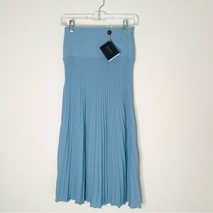 New!! BIANA GERALDINA PLEATED-KNIT MAXI SKIRT XS in Sky Blue